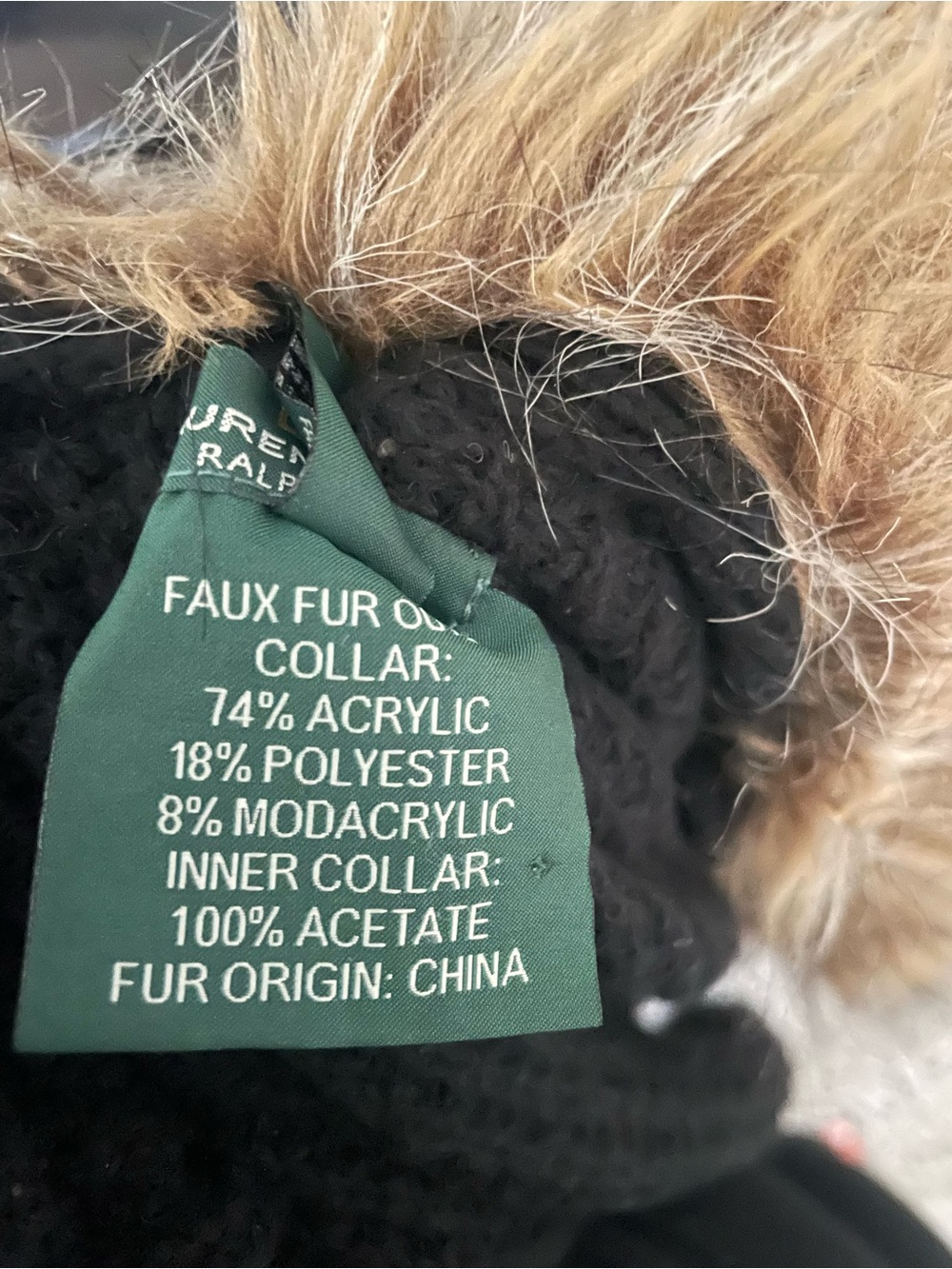 Ralph Lauren Vintage Faux Fur Collar Belted Duster Cardigan Sweater Black Small - Picture 3 of 4